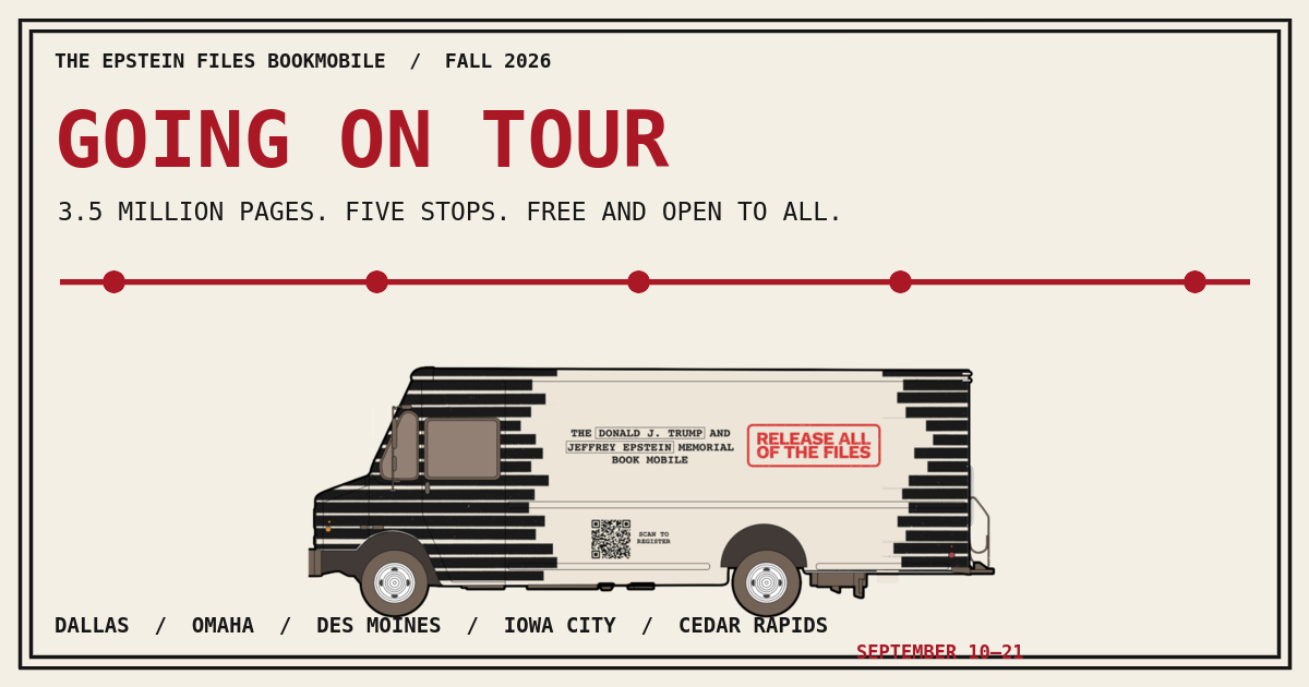 The Epstein Files Bookmobile is going on tour